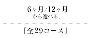 『全29コース』6ヶ月/12ヶ月から選べる。