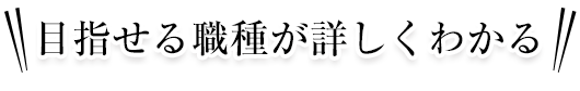 目指せる職種が詳しくわかる